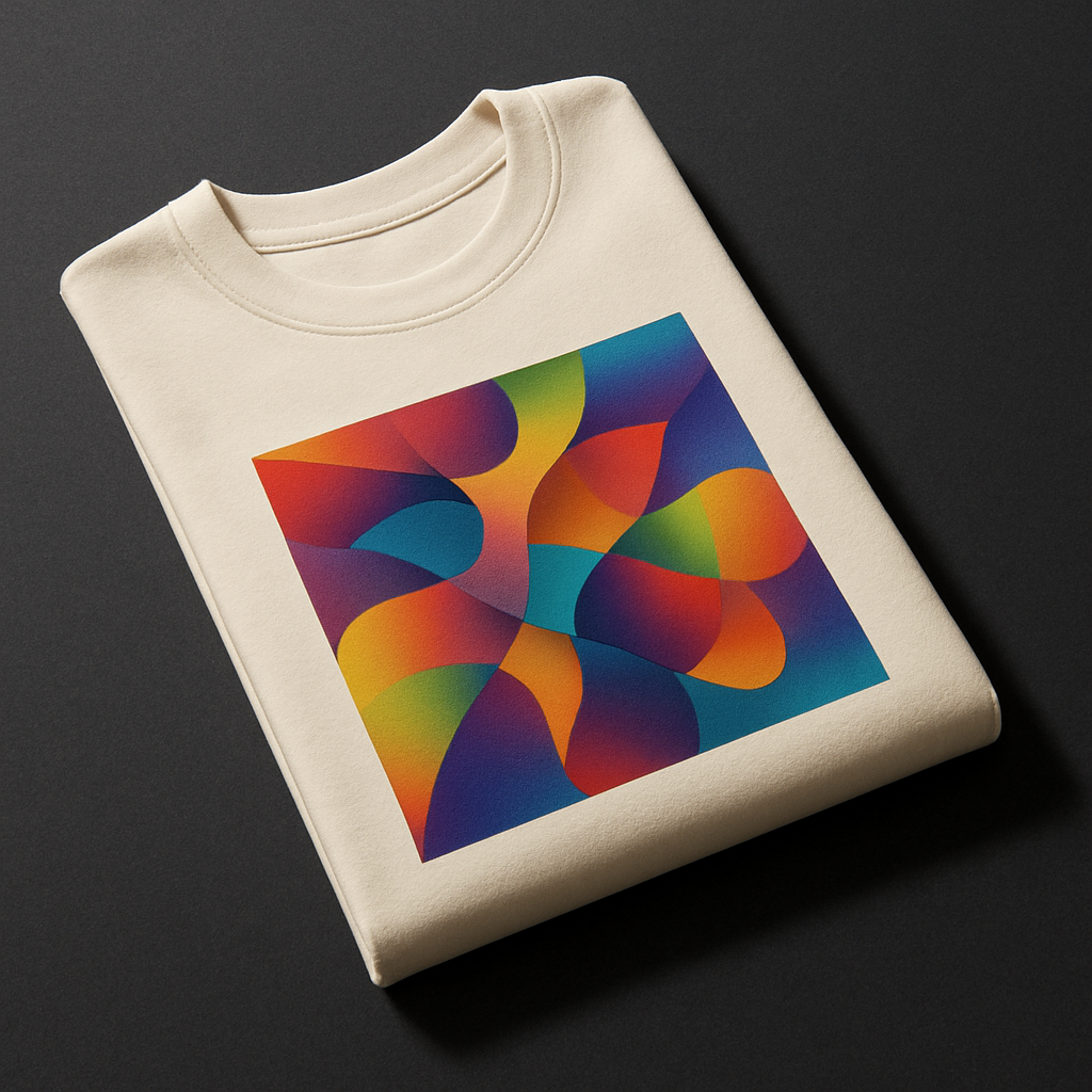 Generative-art t-shirt mockup